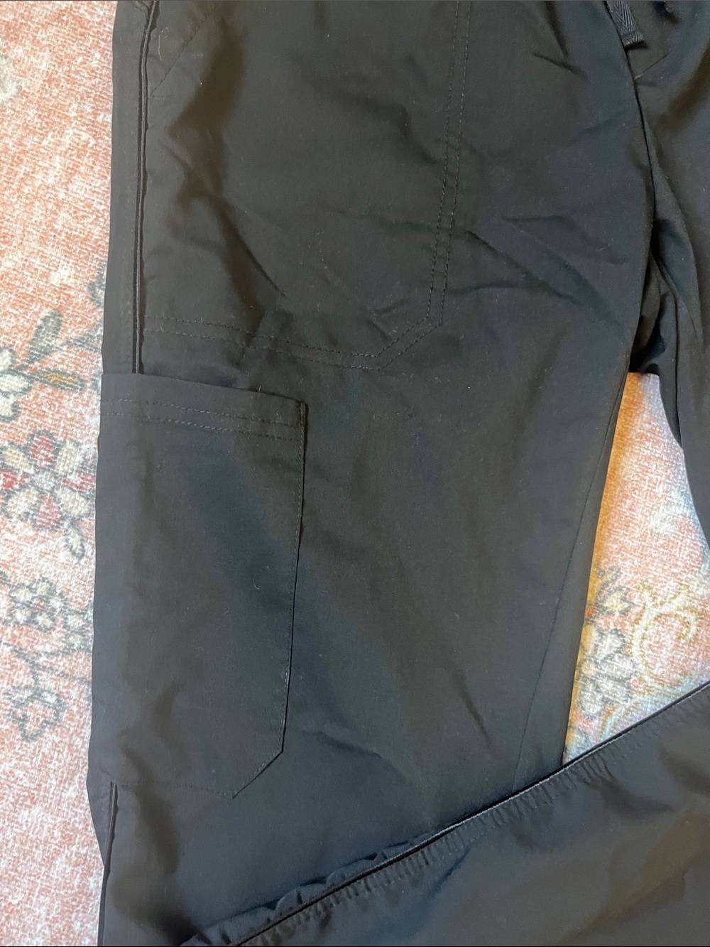 healing hands Black Straight-Leg Utility Scrub Pants with Zip Pocket - Picture 3 of 6